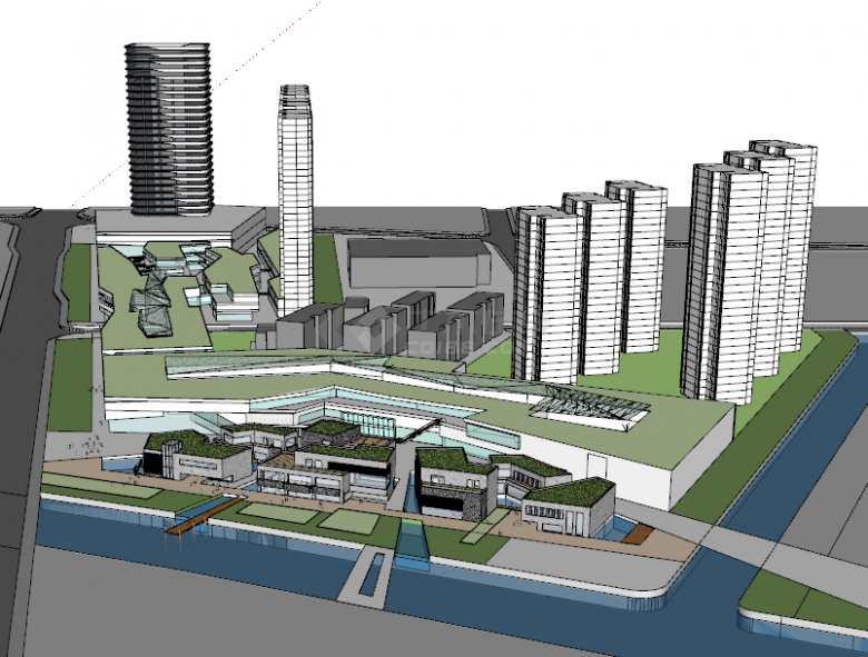 大型商住综合体城市设计规划SU模型-图二