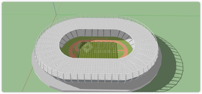国际标准草地足球场su模型-图二
