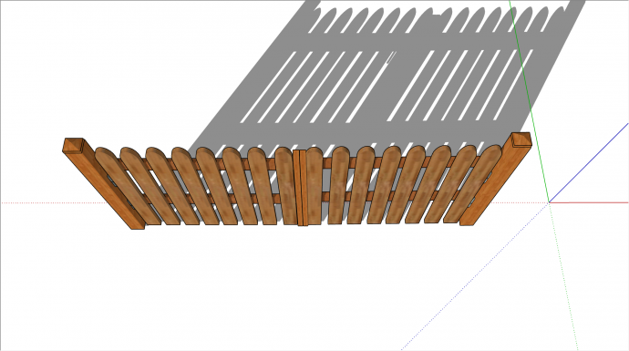 中式古典木质栅栏围栏su模型_图1