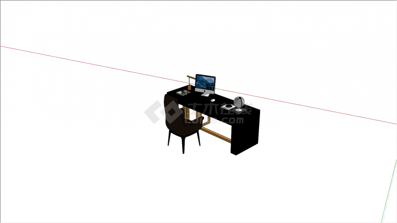 现代简约公司办公桌椅su模型-图二