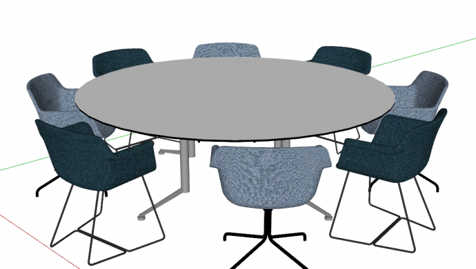 圆形办公桌会议桌su模型_图1