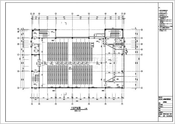 高级技工学校3层学生食堂餐厅建筑设计施工图-图二