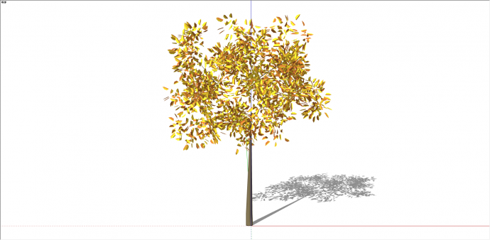 一棵黄色树叶的红枫 su模型_图1