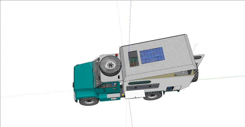 太阳能板式简易房车su模型-图二