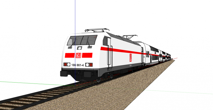 现代浅色两头火车su模型_图1
