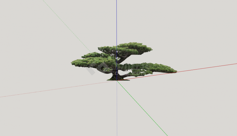 现代绿色超大造型树su模型-图二