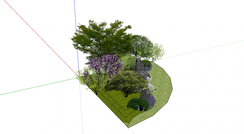 现代茂密植物树木组合su模型-图二