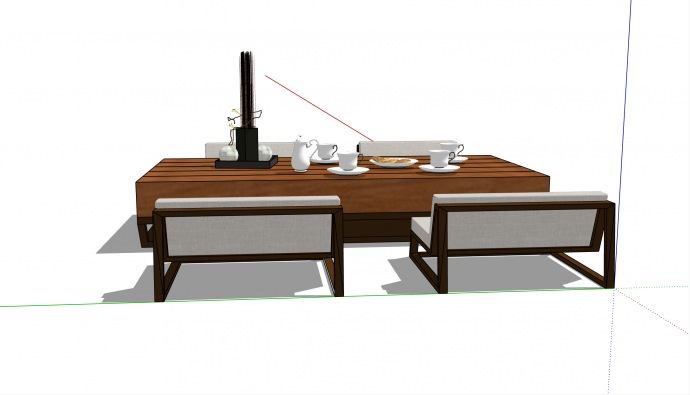 现代下午茶桌椅户外家具su模型_图1