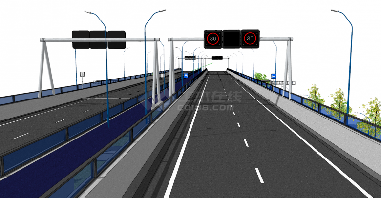 大型高速城市立交桥su模型-图一