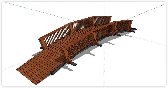红木细木条排列拱桥su模型_图1