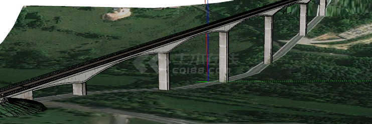 高速公路双车道桥梁su模型-图二