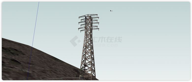 市政设施电力线铁塔su模型-图二