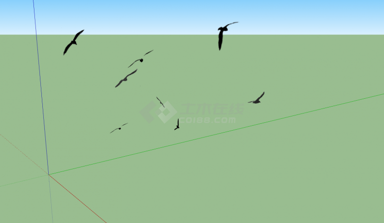 小型飞鸟景观规划su模型-图二
