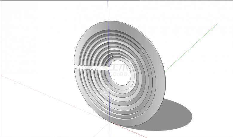 圆型螺旋雕塑景观规划su模型-图二