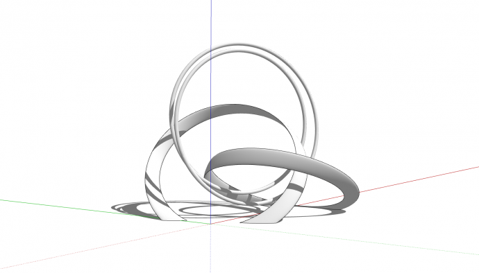 白色多圆圈环绕环形雕塑su模型_图1