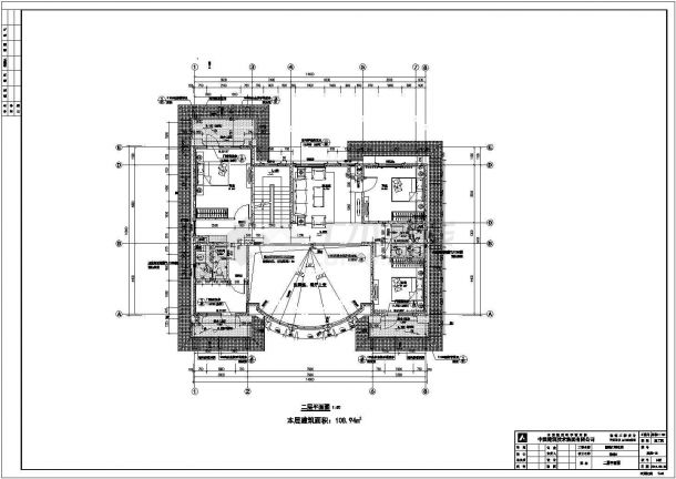 国瑞江畔花园3层独栋别墅D建筑设计施工图-图一