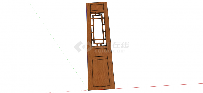 古典中式木质常用组件门su模型-图一