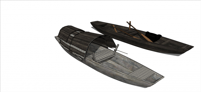 中式古典经典小木屋船su模型_图1