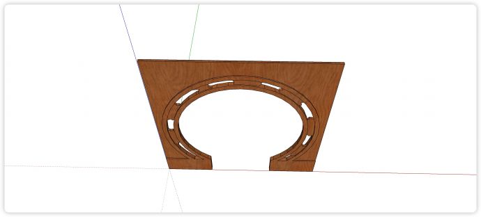 圆形拱门中式组件屏风隔断su模型_图1