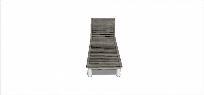 户外木制横向排列式木板类型不可收纳式躺椅su模型_图1