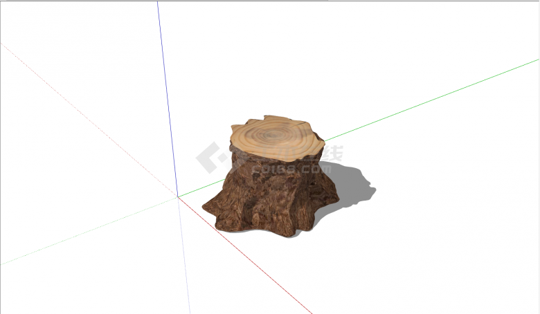 棕色小型圆木桩景观设计su模型-图二