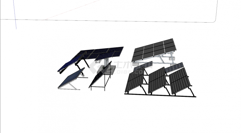 太阳能多样式发电板su模型-图二