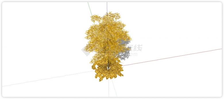 金色落叶3d有色叶树木su模型-图二