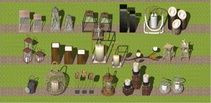 现代多种类款式灯具su模型_图1