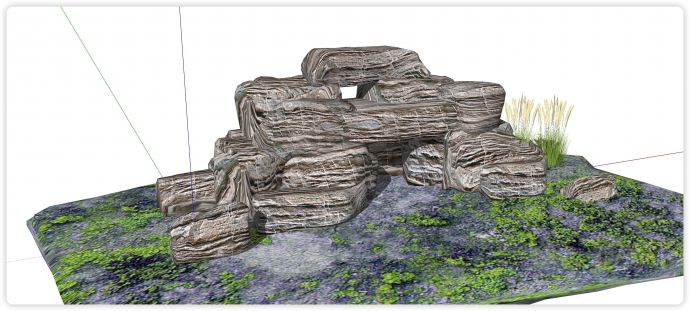 沉积岩假山层叠SU模型_图1