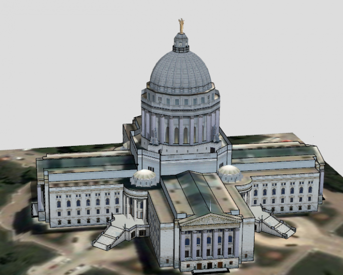 威斯康辛州办公议会大厦su模型_图1