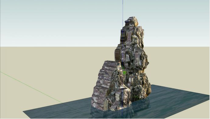 假山岩石置石景观石SU模型_图1