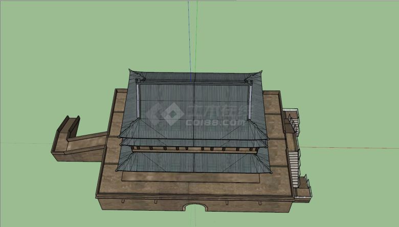 陕西西安钟鼓楼古建筑SU模型-图二