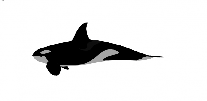 现代水族馆单只鲸鱼su模型_图1