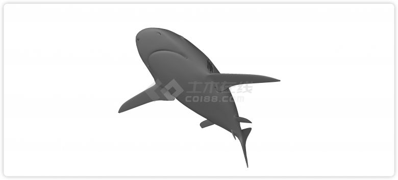 虎鲨现代鱼雕塑小品su模型-图一