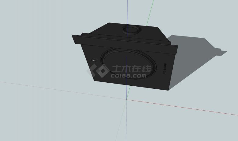 黑色侧吸式油烟机厨房电器su模型-图二