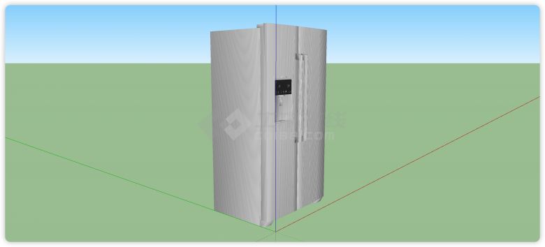 制冰双门冰箱厨房电器su模型-图二