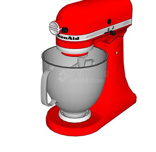 红色咖啡机厨房电器 su模型-图一