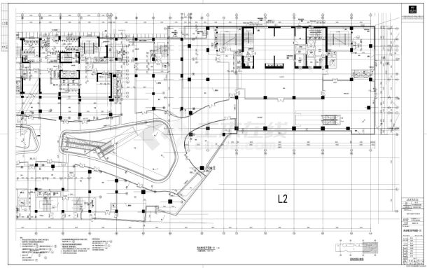 建筑底图商业楼楼层平面图CAD-图二