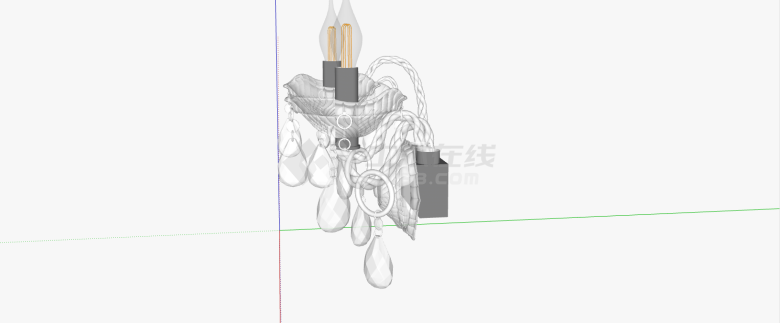 白色简单大方水晶灯饰su模型-图二