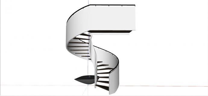 螺旋封闭式带斜踏步楼梯su模型_图1