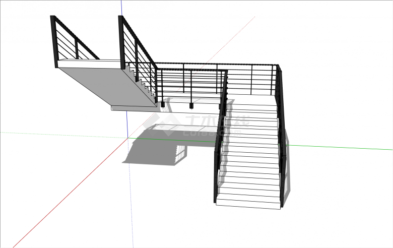 简约现代风格楼梯su模型-图二