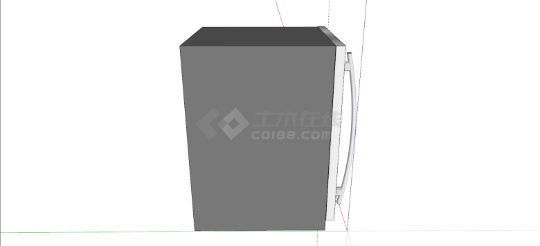 立式冷柜单开门冰箱su模型-图二