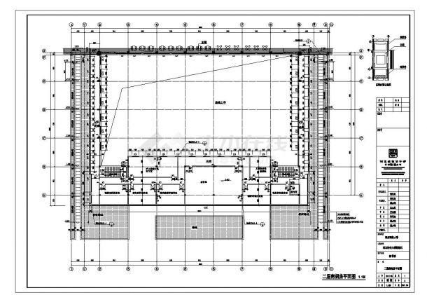 某大型大学图书馆建筑施工设计全套CAD图-图二