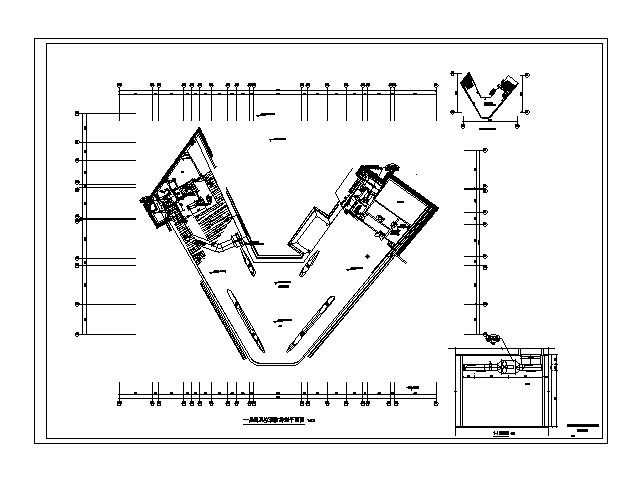 某地售楼部公园配套建筑施工CAD图_图1