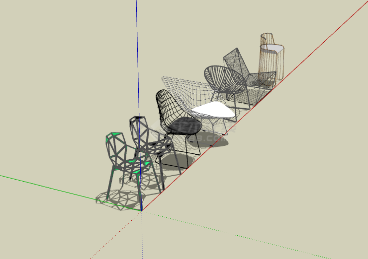 各种新世的现代时尚休闲椅组合su模型-图二
