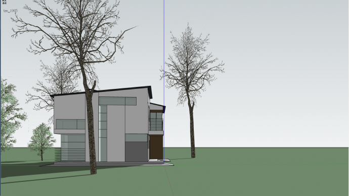 小型白色别墅建筑su模型_图1