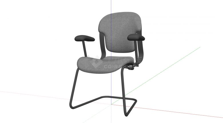 美国hermanmiller灰色现代办公椅SU模型-图二