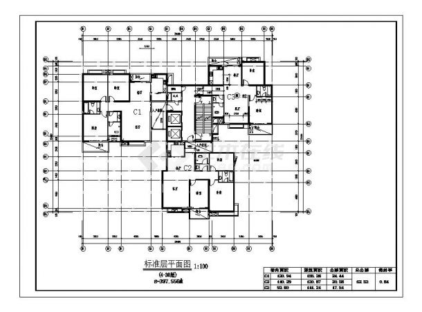 4-30层一梯三户住宅户型方案图-图一