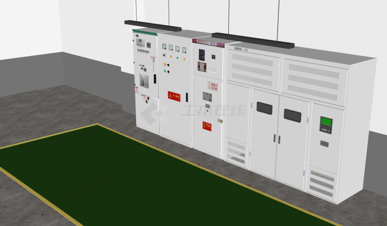 机房多个机柜组合su模型-图二