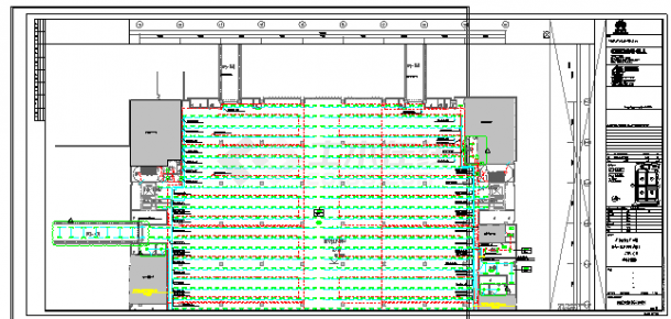 工业厂房-电气-生产用房(大)14二层-照明平面图-图一